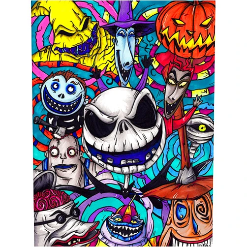 WUSARPLY Nightmare Before Christmas Cross Stitch - Jack Needlepoint Counted Cross Stitch Kits for Beginners Adults Patterns Dimensions Embroidery Kits Arts and Crafts (11CT)