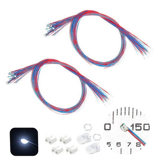 ZZHOB 50PCS Pre-Wired 0805 SMD LEDs(Light Mode: Continuous White Light) Micro LED Light Emitting Diode with Assembly Accessories (White, 50pcs)