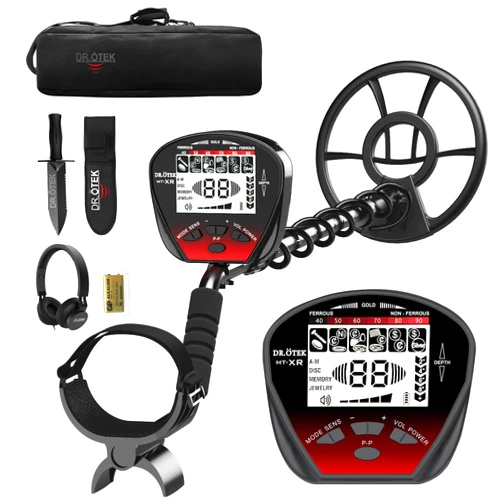 DR.ÖTEK Metal Detector for Adults Professional, Pinpoint Metal Detector Waterproof Gold and Silver, Higher Accuracy, Bigger LCD Display, Strong Memory Mode, 10