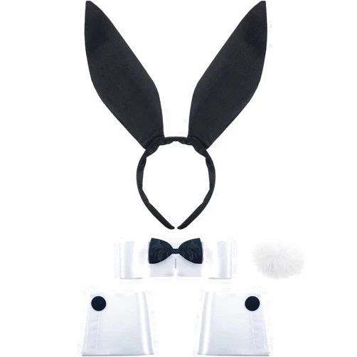 SATINIOR Women's Bunny Costume Set Rabbit Ear Headband Collar Bow Tie Costume Cuffs Rabbit Tail for Easter Party