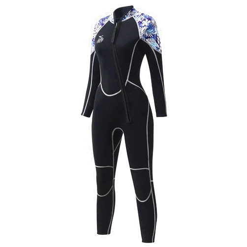 AICARSHI Womens Full Body Wetsuit 3mm - Neoprene Diving Suits Front Zip Dive Skin for Diving Snorkeling Surfing Swimming
