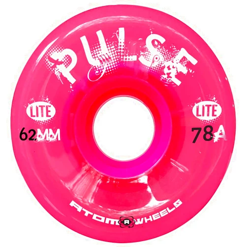 Atom Skates Quad Roller Wheels/Outdoor/Hardness 78A / 62x33 Pink Pulse Lite / 1 Pack - 4 Wheels