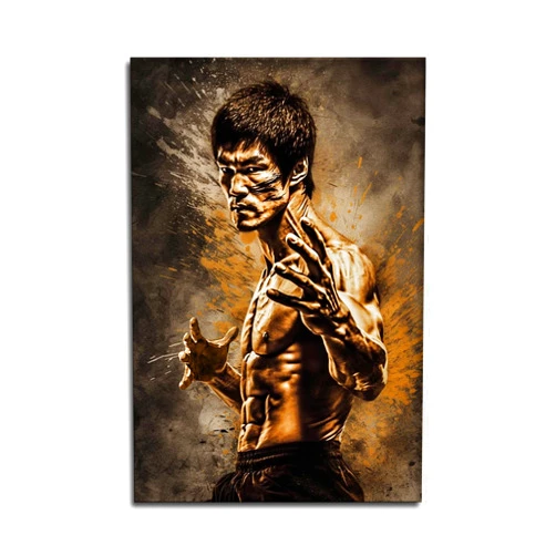 LZMOONKAVZ Bruce Kung Fu Posters for Wall Art Decor – High Resolution Prints on Canvas – Perfect for Adding Style to Your Living Space – Available in Framed or Unframed Options. (Unframe-4,12x18 inch)