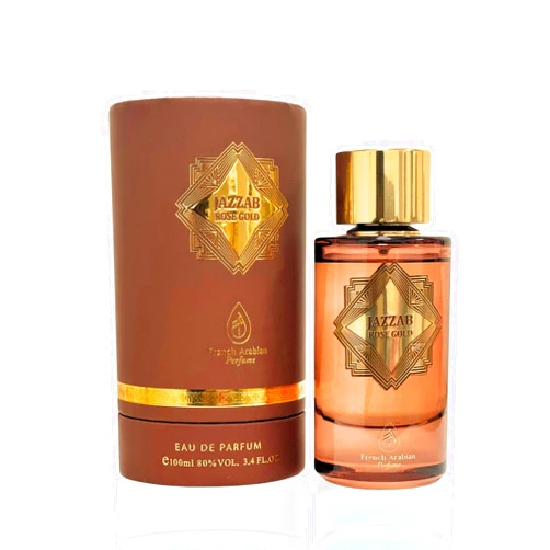 French Arabian Perfumes Jazzab Rose Gold Arab Perfume 100ml –Rose Woody Amber Oud Perfume For Her Eau De Parfum 100ml Fresh Scent Spray for Women