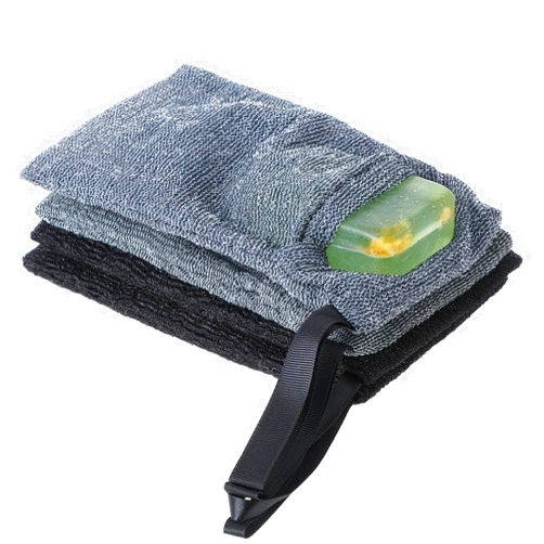 Aeaocvo 4 Pcs Soap Bag, Soap Scrubber Pouch, Double Layer Thicken Foam Net Soap Saver, Body Scrubber Rough Sponge Exfoliator, Exfoliating Sponge for Baths and Showers