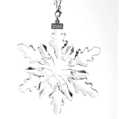 XIANGBAN 2023 Annual Edition Crystal Ornament,Clear Crystal Snowflake Christmas Ornaments Collection (2023-Transparent)