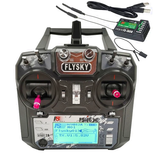 Alaohu Flysky FS-i6X RC Transmitter and Receiver FS-iA6B iBus 10 Channel or PWM 6CH 2.4GHz AFHDS 2A Radio Control System for FPV Drone Multirotor, Fixed-Wing, RC Car, RC Boat (Mode-2)