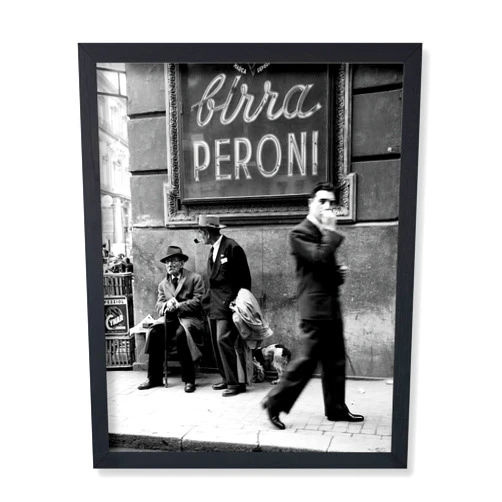 Poster Master Vintage Photograph Poster - Travel Print - Men in a Street of Napoli, Italy, Black & White, Minimalist - 8x10 UNFRAMED Wall Art - Gift for Artist, Friend - Wall Decor for Home, Office
