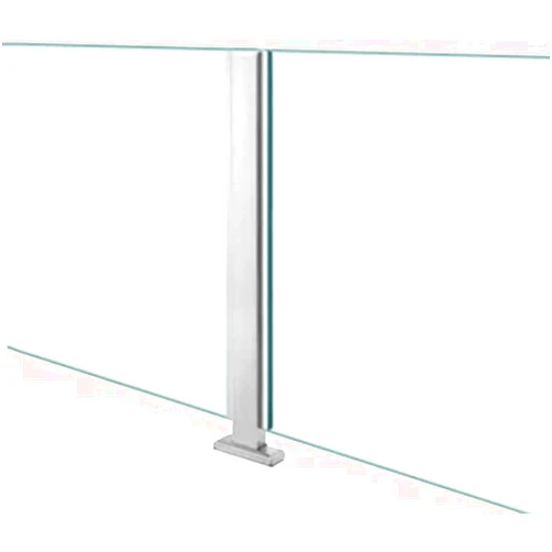Pealihuy Indoor Outdoor Glass Balustrade Railing Post, Floor Standing Stainless Steel Glass Panels Post/Railing Fence Pole, Silver,Mid Post,105cm/41.3in