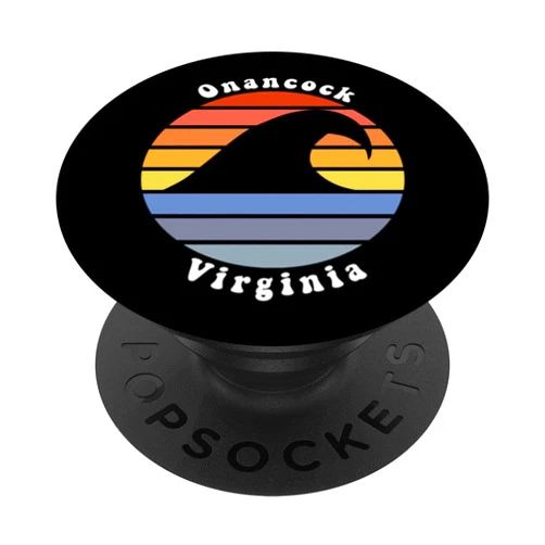 Onancock Beach Virginia Ocean Wave Shop Onancock Virginia VA Beach Vacation Souvenir PopSockets Standard PopGrip