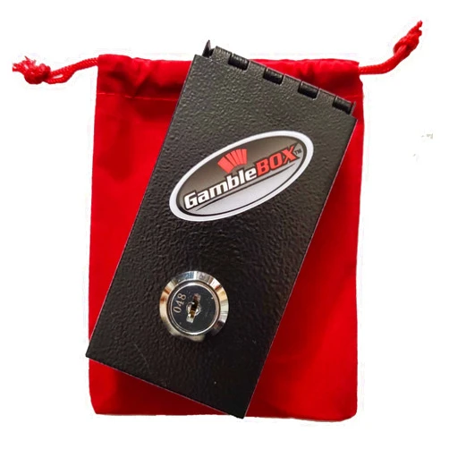 Gamblebox The original USA Gamblebox Gambling Personal Pocket Cash Drop Lock Box Safe Wallet With Red Velvet Carrying Bag