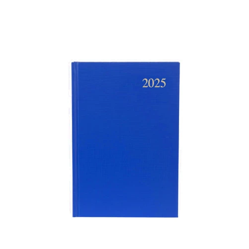 Collins Essential 2025 Business Diary - A5 Day to a Page Planner with Leathergrain Hardback Cover - Blue - ESSA51.60-25