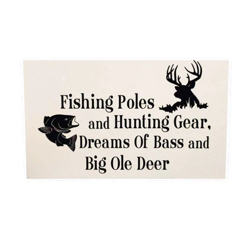 ESH7 35x57cm Country Deer Wall Decals Quotes Fishing Poles and Hunting GEA Wall Stickers for Kid's Room Nursery Bedroom Decor