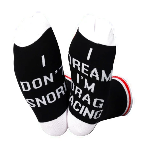 ZJXHPO Drag Racing Crew Socks I Don’t Snore I Dream I’m Drag Racing Novelty Sock Car Lover Gift Car Drag Racing Gift