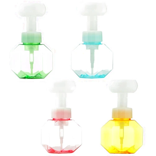 Bonlting 4 Pcs Flower Shaped Foaming Bottle 300ml (10oz) Flower Soap Dispenser Refillable Foam Dispenser Bottle for Cosmetic,Facial Cleanser,Shampoo,Hand Soap