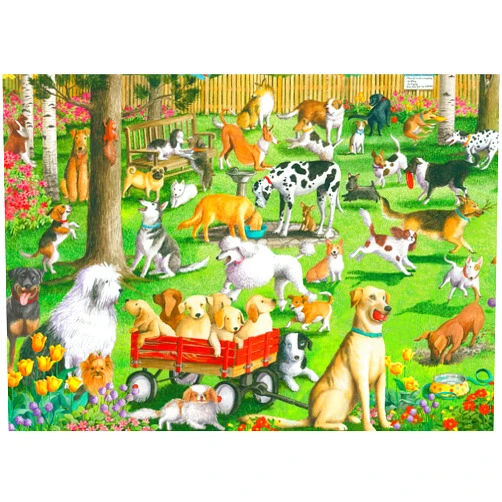 Ravensburger at The Dog Park Large Format Jigsaw Puzzle - 500 Unique Pieces | Anti-Glare Surface Ideal for Kids and Adults | Perfect for Gifting