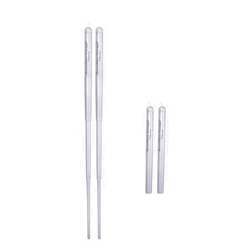 Boundless Voyage Foldable Telescopic Titanium Chopsticks Outdoor Camping Travel Picnic Folding Tableware Cutlery Titanium Camping Utensils Ti1004T