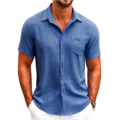 COOFANDY Mens Button Down Short Sleeve Shirt Casual Shirts Summer Beach Textured Shirts with Pocket