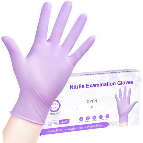 SwiftGrip Disposable Nitrile Exam Gloves, 3-mil, Lilac Gloves Disposable Latex Free, Powder Free Gloves