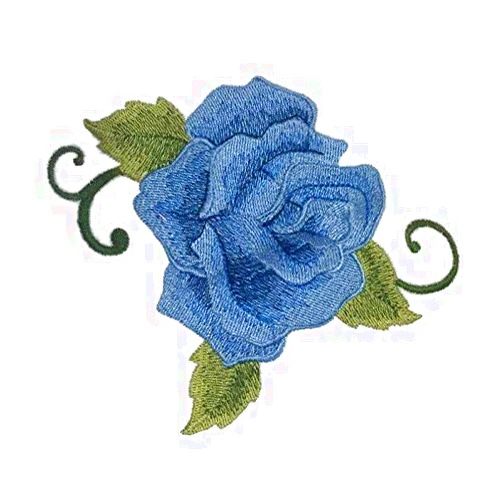 BeyondVision Custom Blue Single Rose Embroidered Iron on/Sew Patch [5