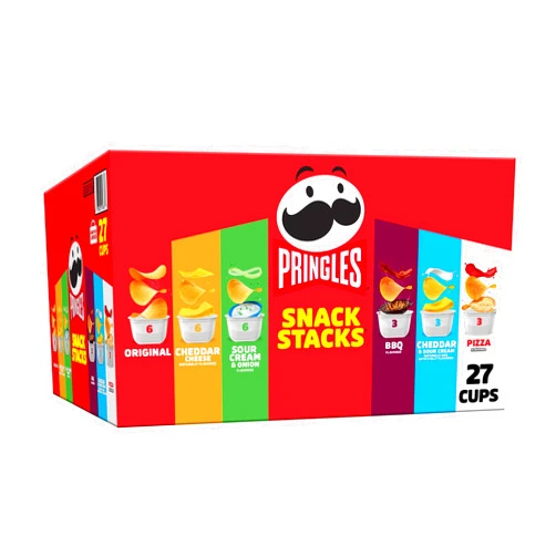 Pringles Potato Crisps Chips, Snack Stacks, Lunch Snacks, Office and Kids Snacks, Variety Pack (27 Cups)