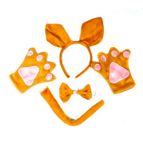 Petitebella Kangaroo Headband Bowtie Tail Gloves 4pc Adult Costume