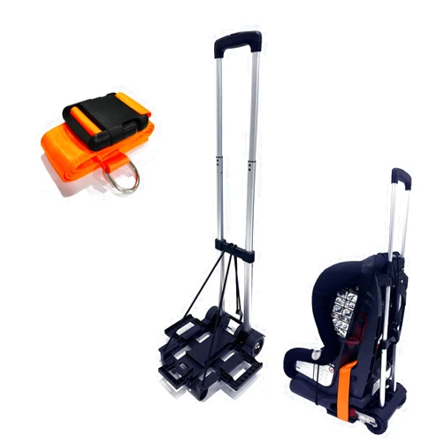 GUCHO Car Seat Travel Cart for Airport - Carseat Roller for Traveling. Extendable Base Plate, Foldable, storable, and stowable Under Your Airplane seat or Over Head Compartment.