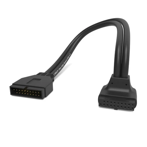 LINKUP - USB 3.2 Gen 2 (USB 3.1) Internal Adapter 20-Pin Motherboard Header Male to Female 10Gbps for PC USB-A Ports - Inward Type - Black 24cm