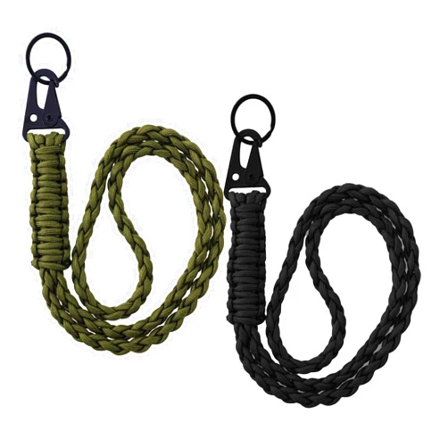 Yeabwps 2 Set Heavy Duty Paracord Lanyard for ID Badges Whistles Strap Braided 550 Keychain Lanyards for Keys Outdoor Activities Camera