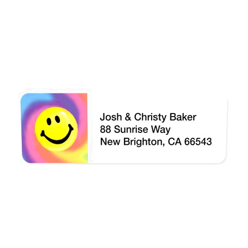 ARTISTIC DIRECT Tie Dye Smiley Set of 215 Sheeted Address Labels