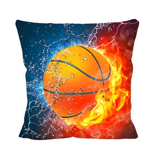 VIPbuy Home Décor Super Soft Short Plush Square Throw Pillow Case Sofa Cushion Cover with Invisible Zipper- 18 x 18 inches -No Insert- Basketball Theme