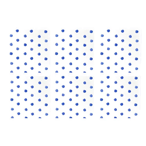 Vietri Papersoft Napkins Dot Blue Cocktail Napkins Pack of 20, Set of 6 9.75