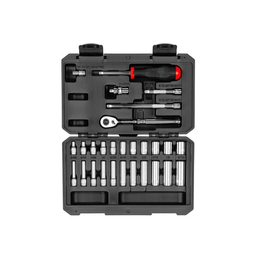 TEKTON 1/4 Inch Drive 6-Point Socket and Ratchet Set, 28-Piece (5/32-9/16 in.) | SKT05102