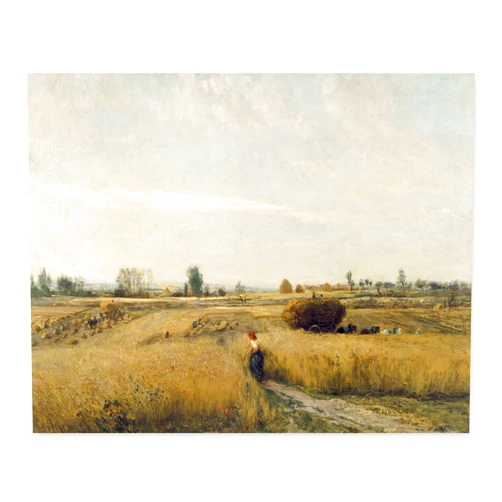 CLOUD NINE PRINTS - Harvest Art, Vintage Farm Landscape Print - Farmhouse Wall Art, French Country Decor, Wheat Field Art (Unframed 5x7 Inch)