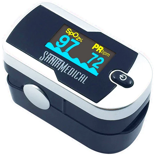 Santamedical Generation 2 Fingertip Pulse Oximeter Oximetry Blood Oxygen Saturation Monitor with Batteries and Lanyard