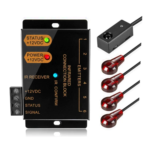 TNP Products TNP IR Repeater Extender Infrared Remote Control Hidden System Kit - Infrared IR Emitter Blaster Distribution Extension & Receiver Cable for Cable Box Home Theater AV Component Equipment HDTV
