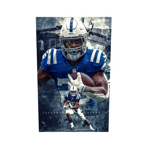 DAJIBA Jonathan Taylor Classic American Football Championship Sports Poster Canvas Poster Wall Art Decor Print Picture Paintings for Living Room Bedroom Decoration Unframe : 12x18inch(30x45cm)