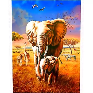 JUZIZHI DIY Oil Painting Paint by Number Kit for Adult Kidsanimal Elephant Mother and Childpainting by Numbers Kits, Arts Craft for Home Wall Decor with Acrylic Pigment, 16 X 20 Inch (Without Frame) Rolled canvas
