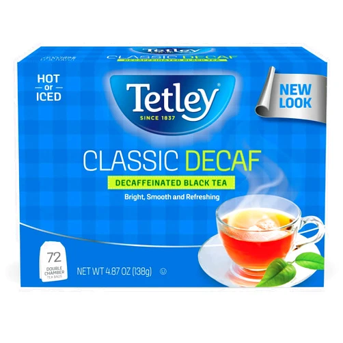 Tetley, Decaffeinated Classic Black Tea Bags, 72 Count