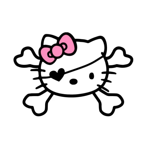 ikigomu- Hello Kitty Cute Bone Pirate Anime Decal Sticker for Car//Truck/Laptop