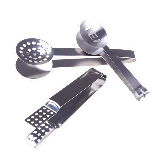 Haishell 3 Pcs Stainless Steel Tea Bag Tongs Teabag Squeezer Strainer Holder Grip Metal Spoon Mini Sugar Clip Kitchen Bar Tools