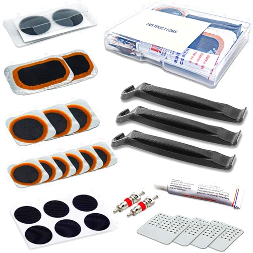 LotsJoy Bike Tire Repair Kit - Heavy Duty Bicycle Inner Tube Patch Kit with Portable Storage Box for Cycling, Motorcycle, BMX, Atvs and More Inflatable Rubber