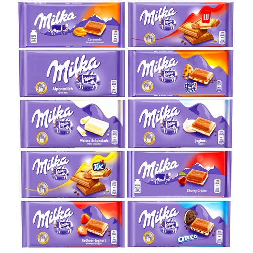 Milka Chocolate Bars Assorted Bundle of 5, 487g (Bundle #1)