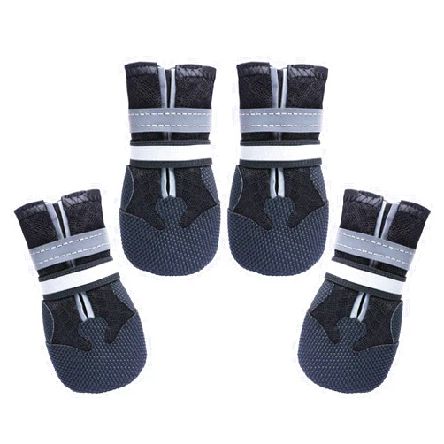 Dimicoo Breathable Mesh Dog Boots Nonslip Soft Rubber Sole Dog Shoes for Medium Large Dogs (Pack of 4)