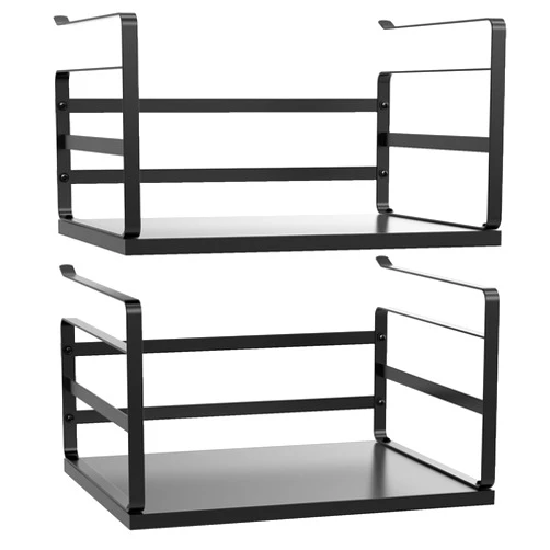 PEKGRIL 2 Pack Large Under Shelf Basket, Black Undershelf Storage Basket, Heavy Duty Slide-in Hanging Storage Basket, Metal Under Cabinet Organizer for Kitchen, Pantry, Desk, Bookshelf, Cabinet