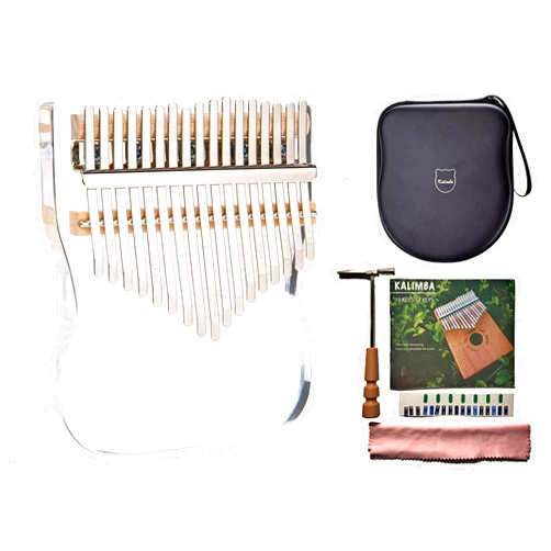 Sonico Tech Kalimba Clear Acrylic Kalimba Thumb Piano Clear Kalimba 17 Key Finger Piano Clear Crystal Kalimba Marimba Instrument Sound Healing Instruments By SonicoTech (Transparent)