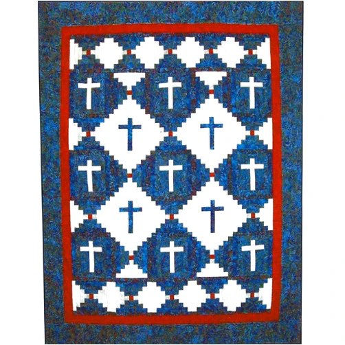 Quilting 1,2,3 Church House Steps - Quilting Pattern LA-101 from Lynn Andersen Finished Size 79 x 61 for QuiltWoman.com