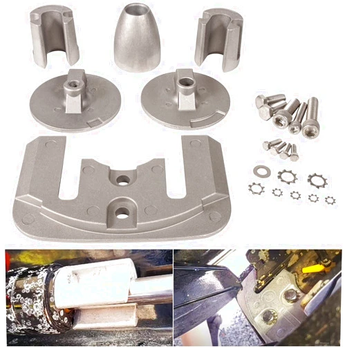 Hihitomorrow Complete Aluminum Anode Kit Compatible with 2004+ Mercruiser Bravo 3 III Drives Sterndrives Replace for CMBRAVO3KITA, 888761Q02, 888761Q04