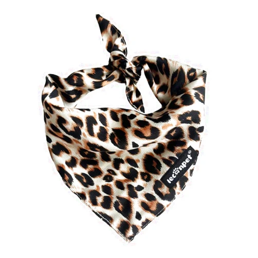 Leconpet Dog Bandana Dog Scarf for Small Medium Large Dogs Soft Triangle Puppy Cat Bandana Bib (Medium, Brown Leopard)