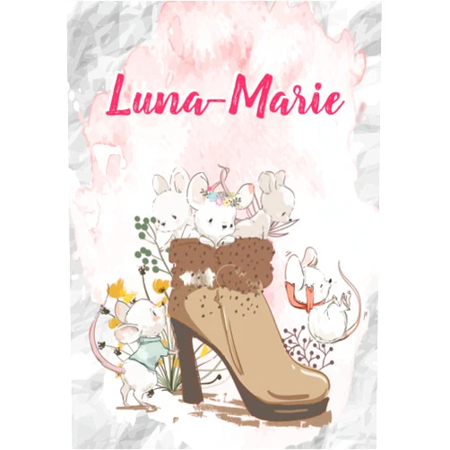 Axelle Joy Grm Publishing Luna-Marie: Notizbuch A5 | Personalisierter vorname Luna-Marie | Geburtstagsgeschenk für Frau, Mutter, Schwester, Tochter | Niedliche Mäuse im Stiefel ... A5 (14,8 x 21 cm) (German Edition)